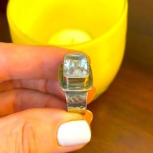 Silpada cubic zirconia and matte sterling silver ring